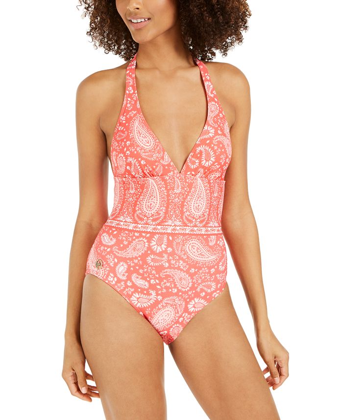 Michael Kors Printed Halter OnePiece Swimsuit Macy's
