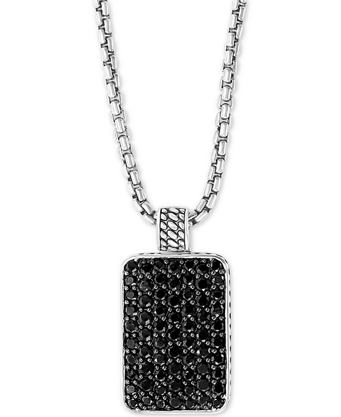 Vintage Black Monogram Louis Vuitton Dog Tag Necklace