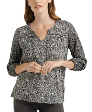 image of Lucky Brand Printed Peasant Top