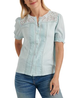 Lucky Brand - Cotton Embroidered Blouse