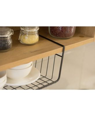 Hanging Under Shelf Metal Storage Basket, Set of 2