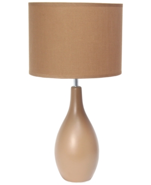 Simple Designs Oval Bowling Pin Base Ceramic Table Lamp