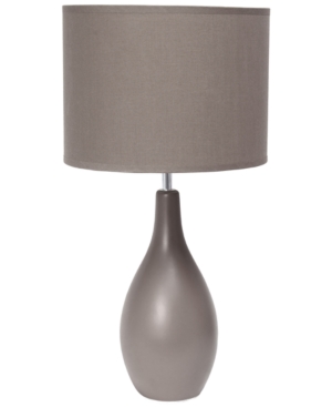 Simple Designs Oval Bowling Pin Base Ceramic Table Lamp
