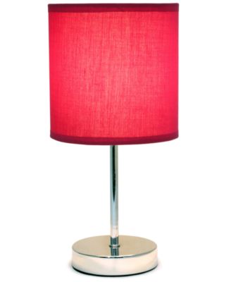 Simple Designs Chrome Mini Basic Table Lamp with Fabric Shade