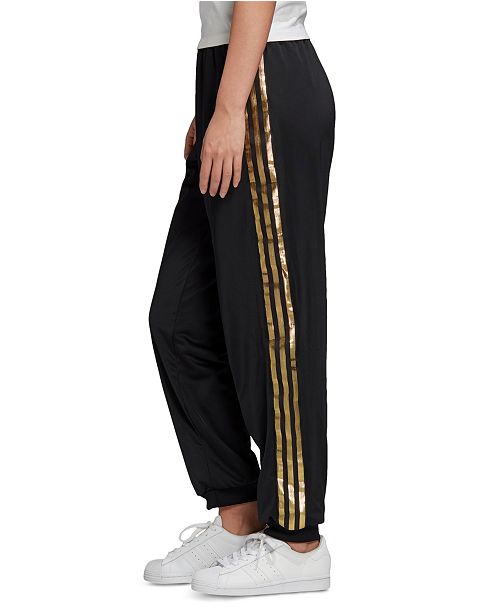 metallic track pants