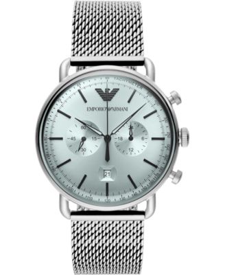 emporio armani chronograph mesh men's watch