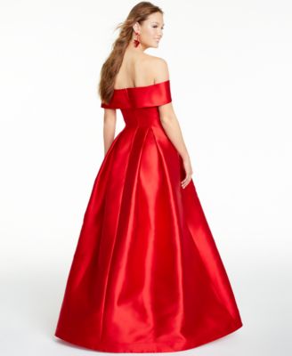 B Darlin Juniors' Off-the-Shoulder Gown - Macy's