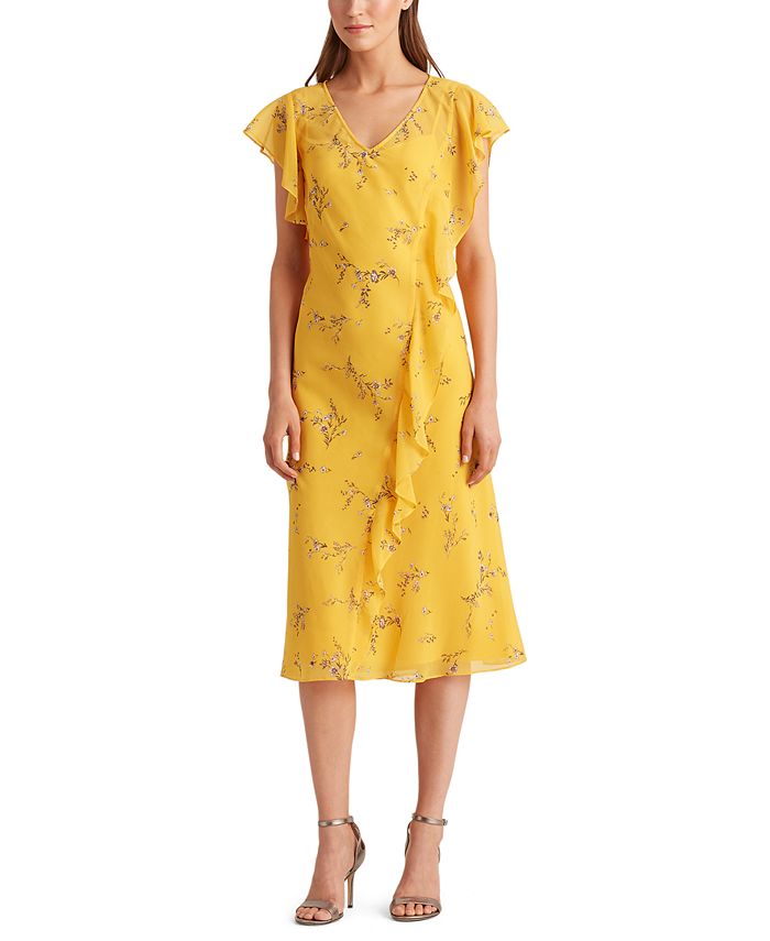 Lauren Ralph Lauren Floral Georgette Dress - Macy's