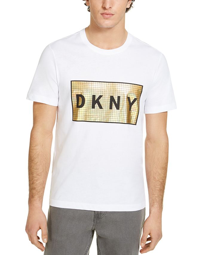 DKNY Men's Foil Grid Logo T-Shirt - Macy's