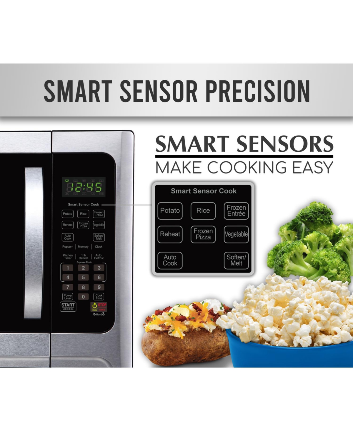 Farberware Professional Fmo12ahtbke 1.2 Cu. Ft. 1100-watt Microwave Oven With Sensor Cooking, Stainless Steel/b In Stainless Steel,black