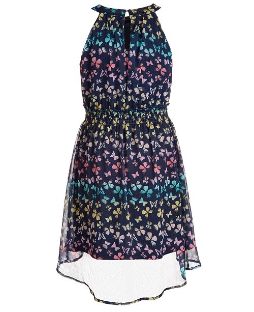 Epic Threads Big Girls Butterfly Print High Neck Dress Created