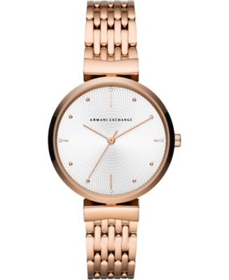 Armani exchange rose discount gold womens watch