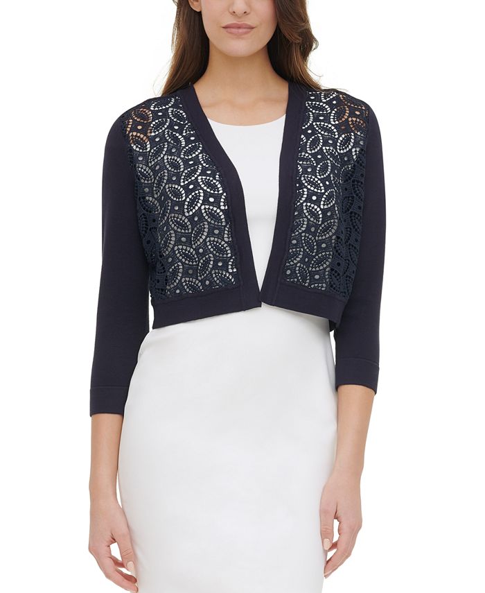 Tommy Hilfiger Lace-Front Cardigan & Reviews - Sweaters - Women - Macy's