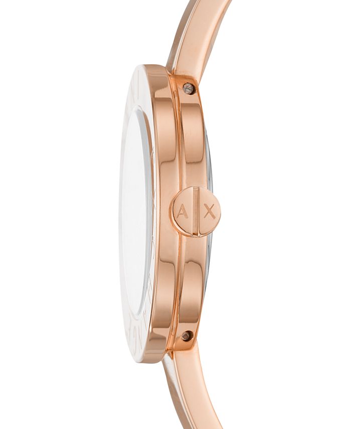 AX Armani Exchange Woman's Giulia Rose GoldTone Stainless Steel