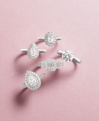 Diamond Pear Halo Engagement Ring (1 ct. t.w.) in 14k White, Yellow or Rose Gold