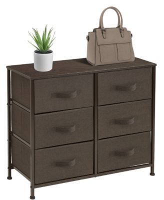 6 Drawers Dresser- Storage Unit with Steel Frame, Wood Top, Fabric Bins - for Bedroom, Closet, Office and more