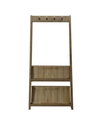 Essex Folding Coat Rack with 2 Shelves