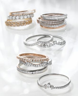 Diamond Split Band (1/8 ct. t.w.) in 14K White and Rose Gold, 14K White and Yellow Gold or 14K White Gold
