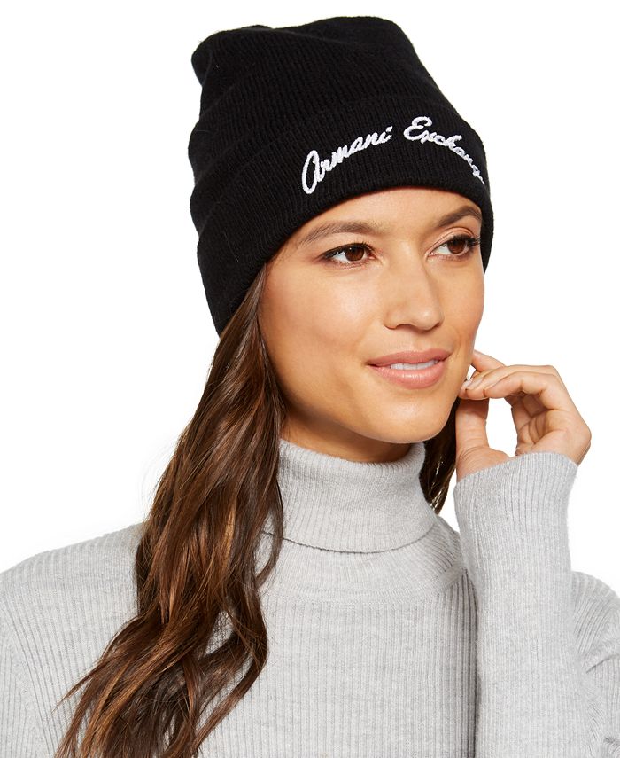 AX Armani Exchange Logo Beanie Macy's