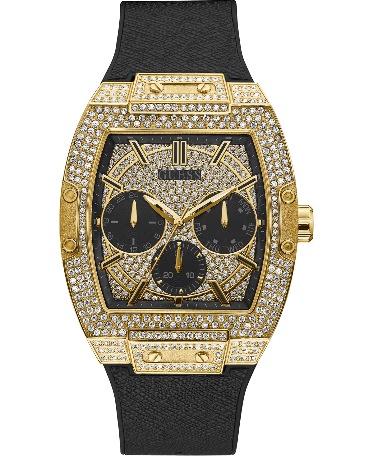 Мужские GUESS Men's Black Silicone Flex Strap Watch 51mm — фото 2
