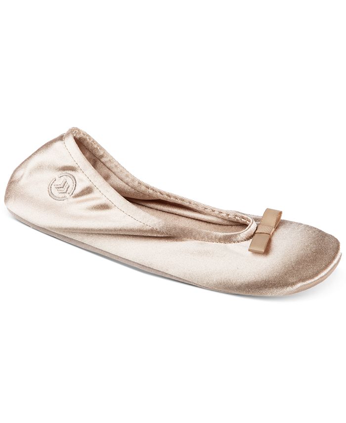 isotoner signature satin ballerina slippers