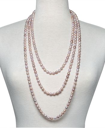 Macy's - Oval Cultured Freshwater Pearl (7-1/2mm) 100" Strand Necklace