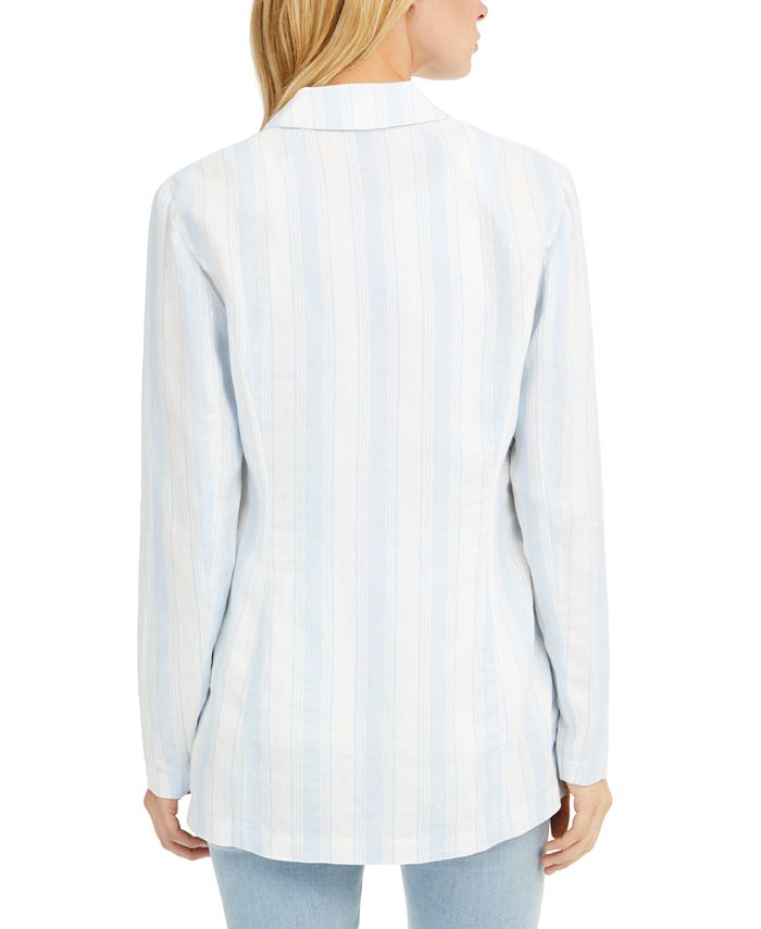 INC International Concepts INC Striped Linen Blazer, Created for Macy's ...