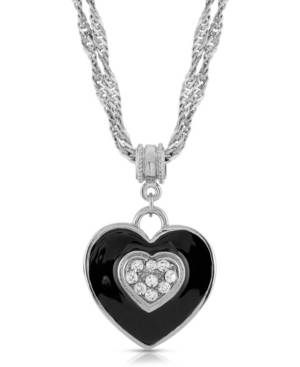 image of 2028 Enamel and Swarovski Crystal Heart Necklace