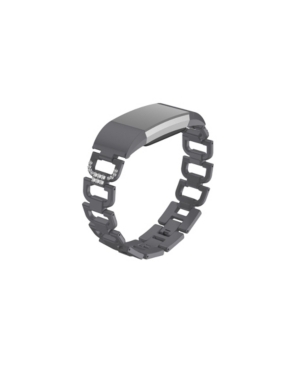 image of Posh Tech Unisex Fitbit Charge 2 Black Stainless Steel Watch Replacement Band