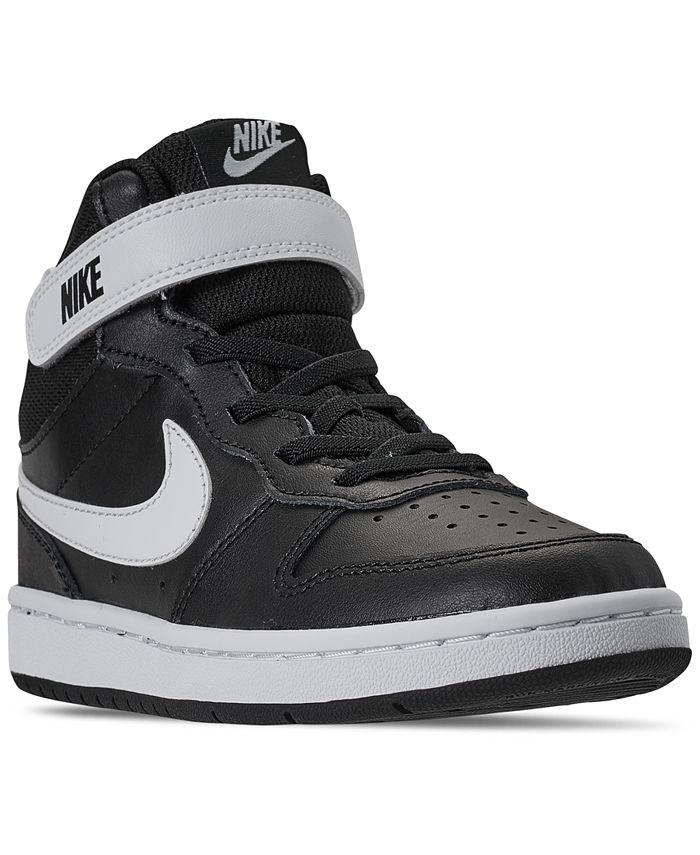 Nike Little Boys Court Borough Mid 2 Stay-Put Closure Casual Sneakers ...