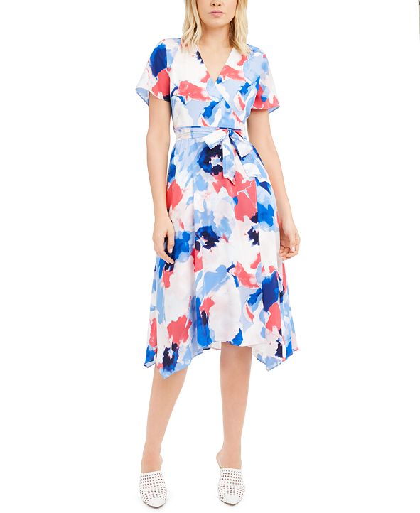 Alfani Petite Printed Wrap Dress, Created for Macy's & Reviews ...