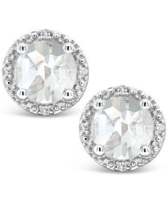 White Topaz (2 ct. t.w.) and Diamond Accent Stud Earrings in Sterling Silver