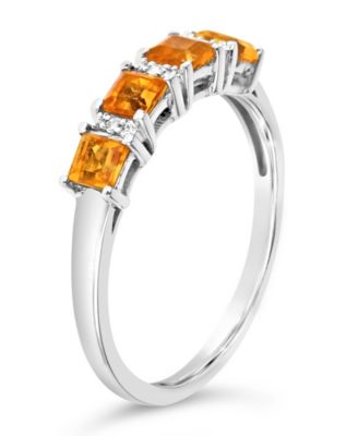 Gemstone and Diamond Accent Ring in Sterling Silver