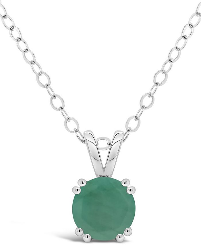 Macy s Emerald 1 1 2 ct. t.w. Pendant Necklace in Sterling