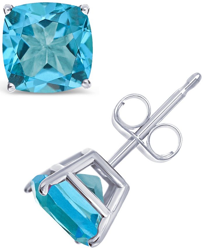 Macy s Swiss Blue Topaz 3 5 8 ct. t.w. Stud Earrings in Sterling