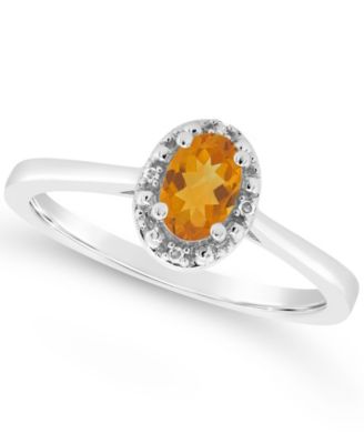 Diamond Accent and Garnet (1/2 ct. t.w.) Ring in Sterling Silver (Also Available in Other Gemstones)
