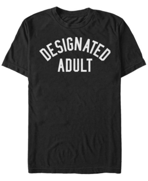 Generic Additude Men's Designated Adult Short Sleeve Crew T-shirt In Black