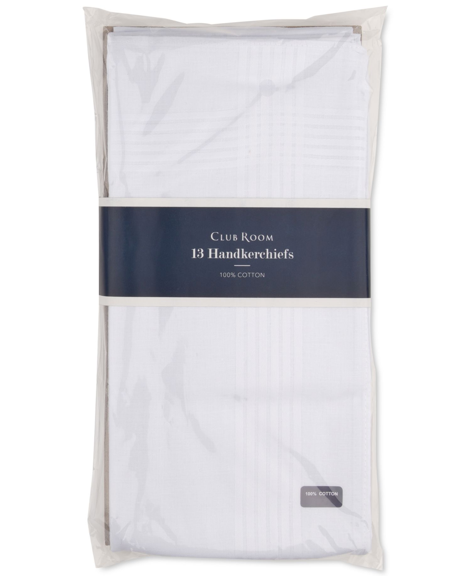 Men’s 13-Pc. White Border-Stripe Handkerchief Set