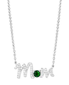 Birthstone Mom Necklace In Silver Plate
