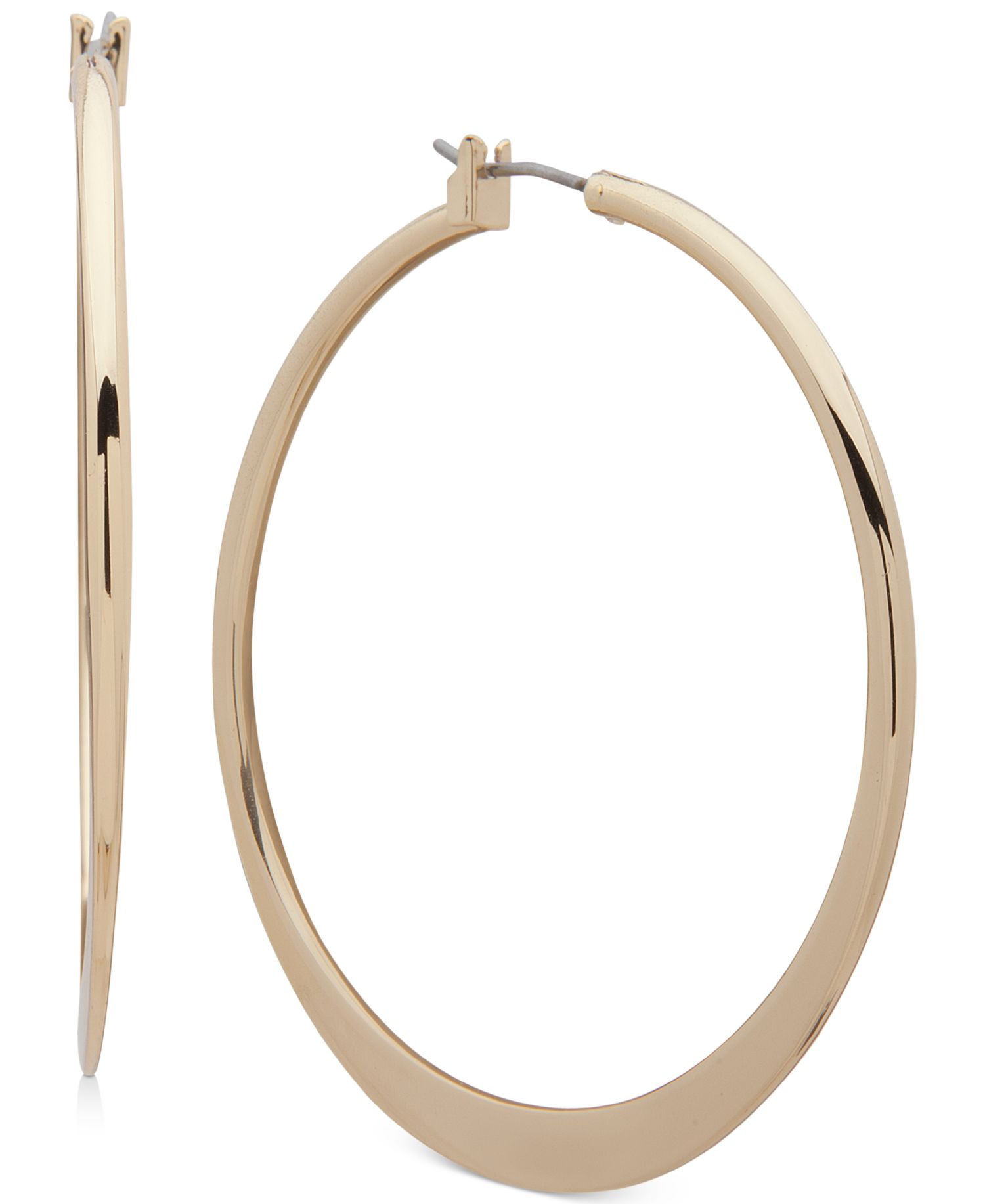 Medium Thin Hoop Earrings, 2"