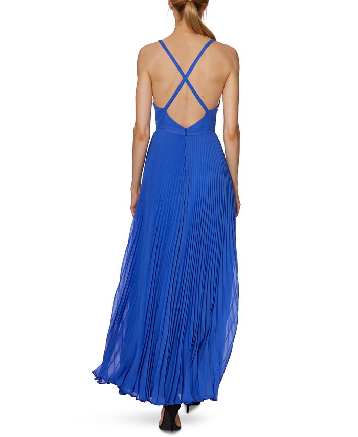 laundry by shelli segal pleated marble gown