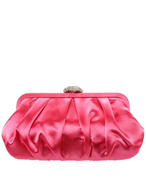 NINA CONCORD PLEATED FRAME CLUTCH WITH PAVE CLASP