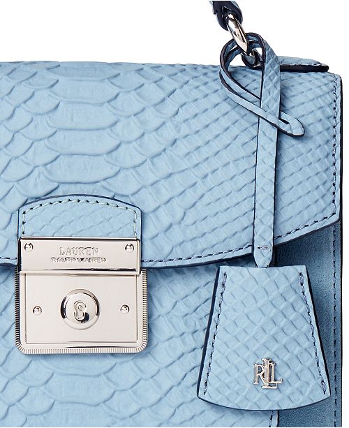 Lauren Ralph Lauren Suede & Python-Embossed Leather Beckett Satchel ...