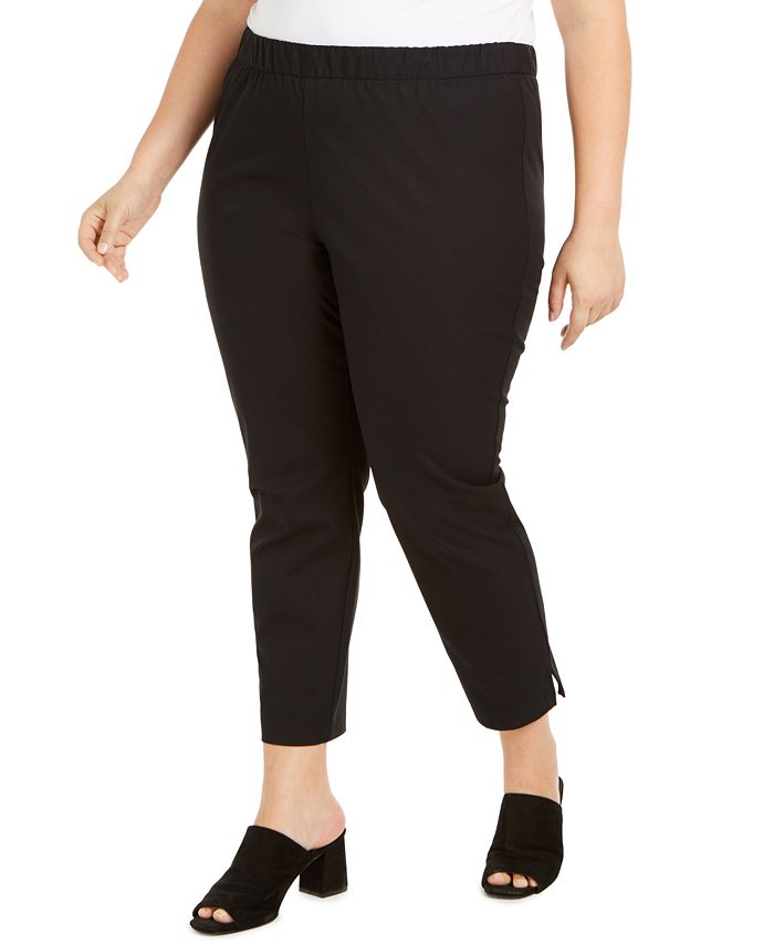 Eileen Fisher Plus Size Pull-On Ankle Pants - Macy's