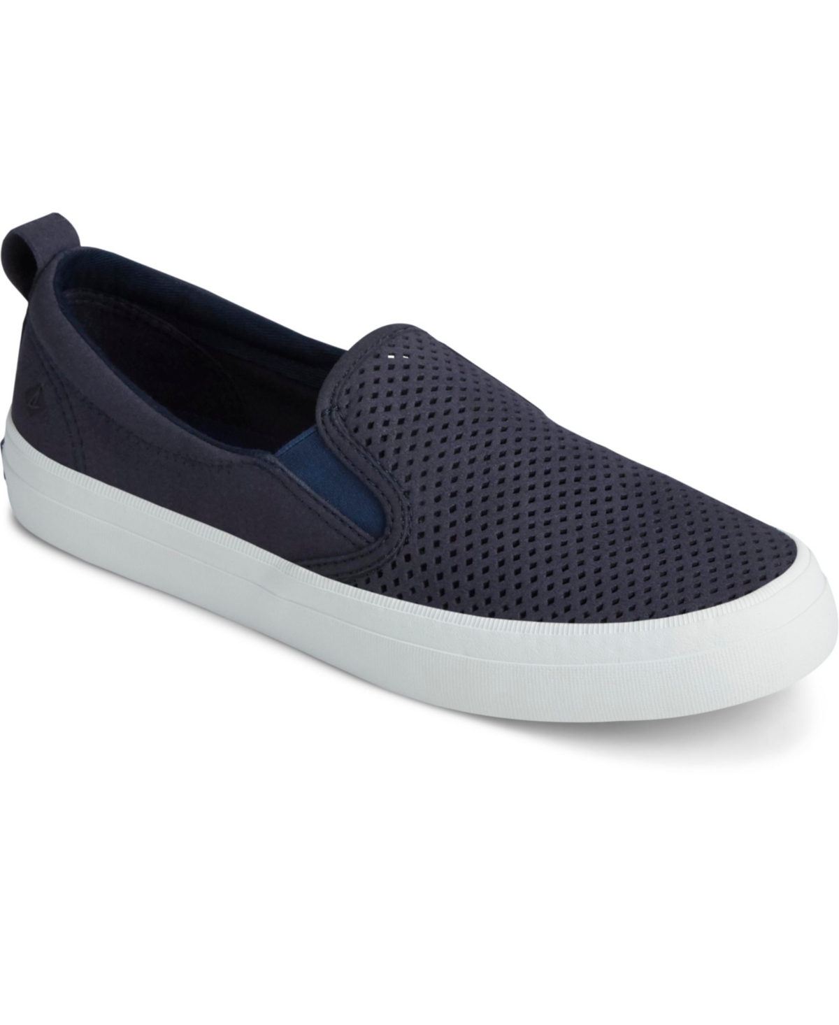 Women's Crest Twin Gore Perforated Slip On Sneakers, Created for Macy's - Gray