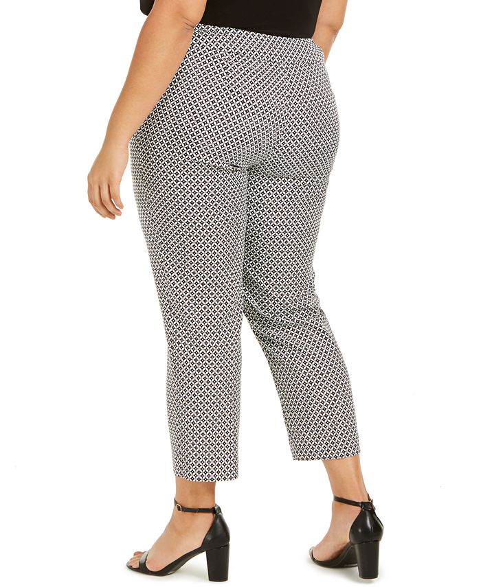 Kasper Plus Size Geometric Slim-Leg Ankle Dress Pants - Macy's