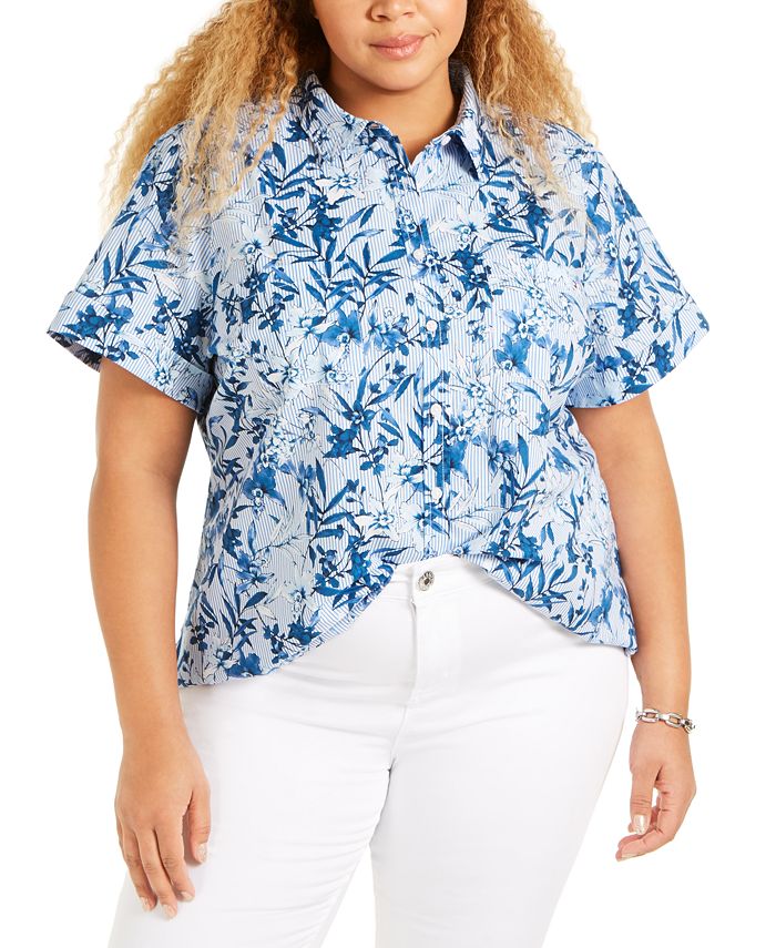 Tommy Hilfiger Plus Size Camp Shirt Macy's
