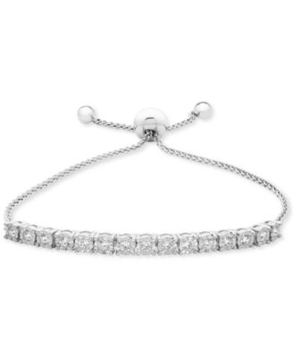 Diamond Bolo Bracelet (1/2 ct. t.w.) in Sterling Silver, 14k Gold-Plated Sterling Silver or 14k Rose Gold-Plated Sterling Silver, Created for Macy's