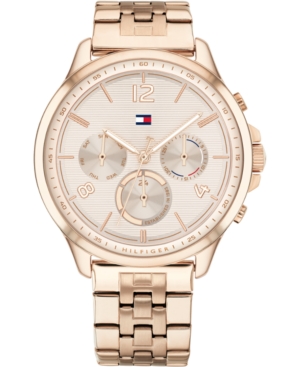 image of Tommy Hilfiger Women-s Carnation Gold-Tone Stainless Steel Bracelet Watch 38mm