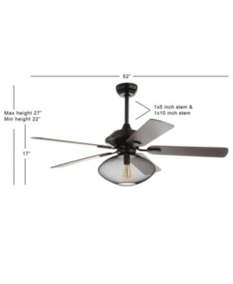 Clift 52" 1-Light Mid-Century Led Ceiling Fan with Remote